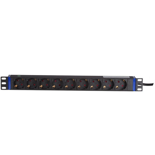 Dsi 19 inch 9 voudige stekkerdoos stekkerdoos (zwart)
