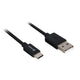 Sharkoon usb-a 2.0 - usb-c kabel (zwart, 0,5 meter )