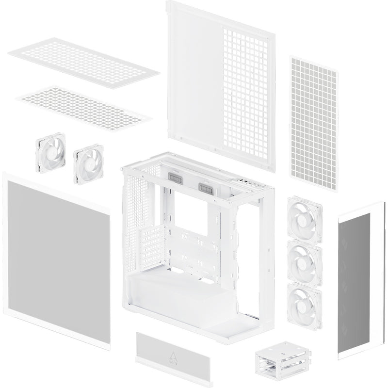 Afbeelding laden in galerijviewer, Arctic xtender vg midi tower behuizing (wit | 2x usb-a | 1x usb-c | rgb | tempered glass)
