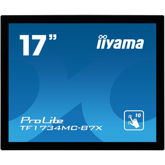 Iiyama prolite tf1734mc-b7x 17 touchscreen monitor (zwart, hdmi, displayport, vga, usb-b, rj-45)