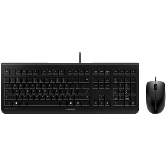 Cherry dc 2000, desktopset (zwart, eu lay-out (qwerty), rubberdome, 1,200 dpi)