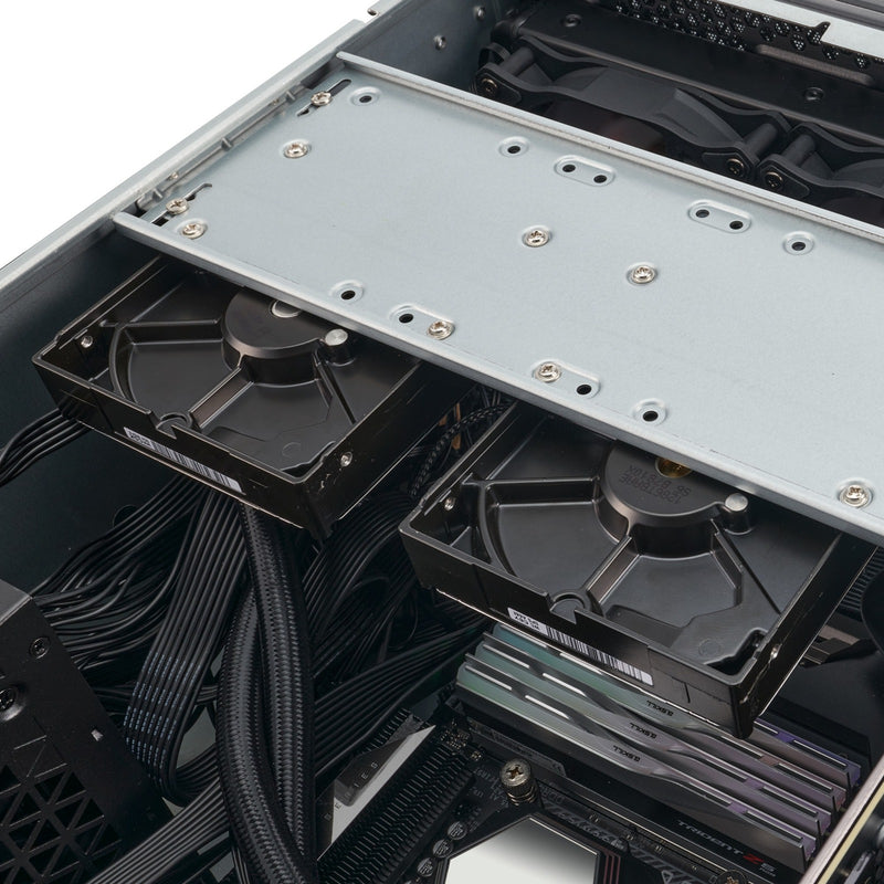 Afbeelding laden in galerijviewer, Silverstone rm44 rack behuizing (zwart | 4u | usb type-c | 2x 80mm casefan inbegrepen)
