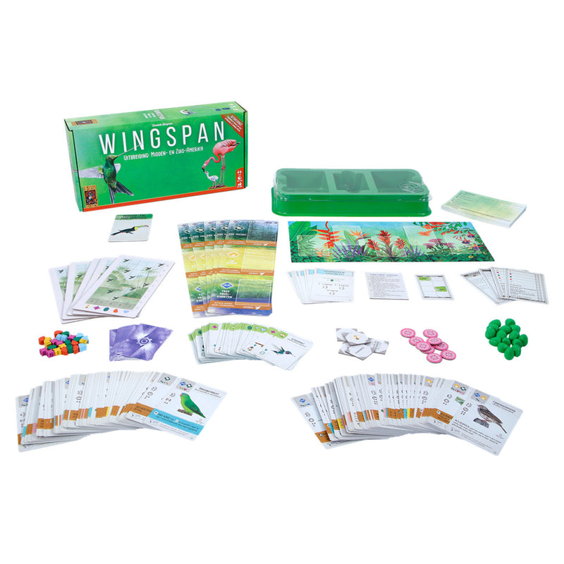 Afbeelding laden in galerijviewer, 999games 999 games wingspan: midden- en zuid-amerika bordspel (uitbreiding, nederlands, 1 - 5 spelers, 40 - 70 minuten, vanaf 10 jaar)
