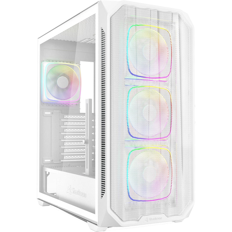 Afbeelding laden in galerijviewer, Sharkoon ak5m rgb midi tower behuizing (wit | 2x usb-a | 1x usb-c | rgb | tempered glass)

