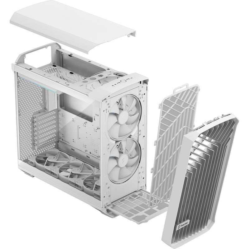 Afbeelding laden in galerijviewer, Fractal design torrent white rgb tg clear tint midi tower behuizing (wit | 2x usb-a | 1x usb-c | rgb | window)
