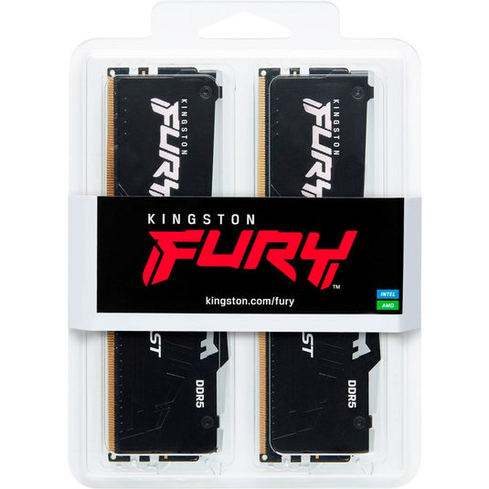 Kingston fury beast rgb 32 gb ddr5-6000 (2x 16 gb) werkgeheugen (zwart, kf560c30bbeak2-32, xmp 3.0, expo 1.1)