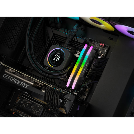 Corsair vengeance rgb 32 gb ddr5-6000 (2x 16 gb) werkgeheugen (zwart, cmh32gx5m2b6000c38, xmp 3.0)