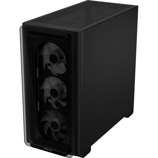 Asus a23 plus mini tower behuizing (zwart | 2x usb-a | 1x usb-c | rgb | tempered glass)