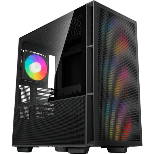 Deepcool ch560 midi tower behuizing (zwart | 1x usb-a | 1x usb-c | rgb | window)
