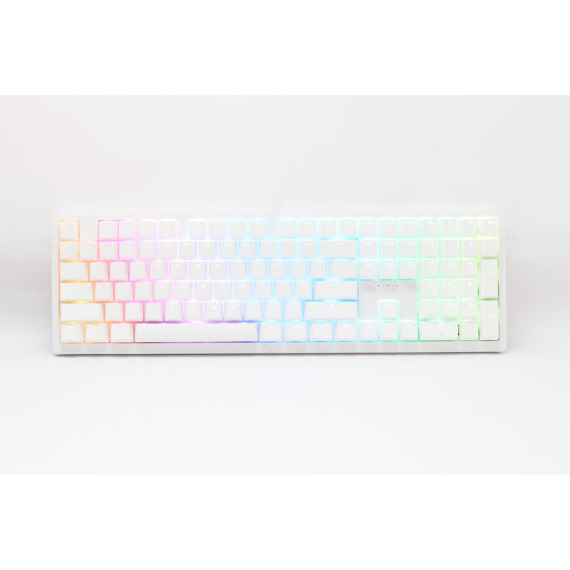 Afbeelding laden in galerijviewer, Ducky zero 6108 pure white rgb mechanisch gaming toetsenbord (wit, us lay-out (qwerty), cherry mx2a blue, 100%, rgb leds, double-shot pbt, hot swap, 2.4ghz | bluetooth | usb-c)
