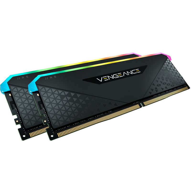 Afbeelding laden in galerijviewer, Corsair vengeance rgb rs 32 gb ddr4-3200 (2x 16 gb) werkgeheugen (zwart, cmg32gx4m2e3200c16, xmp 2.0)
