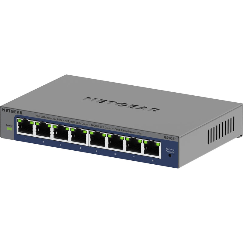 Afbeelding laden in galerijviewer, Netgear 8-poorts gigabit plus-switch (gs108e-400eus) (grijs, unmanaged)
