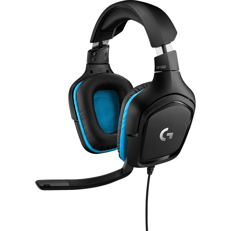 Afbeelding laden in galerijviewer, Logitech g432 7.1 surround sound wired over-ear gaming headset (zwart blauw, pc, playstation 4, playstation 5, xbox one, xbox series x|s, nintendo switch)
