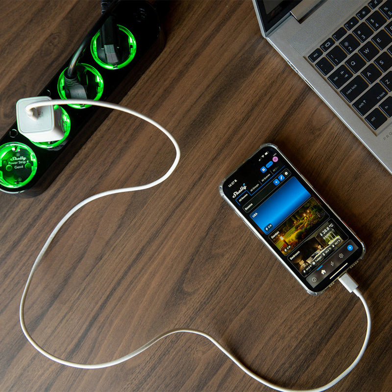 Afbeelding laden in galerijviewer, Shelly power strip gen4 stekkerdoos (zwart, wifi, bluetooth, zigbee)
