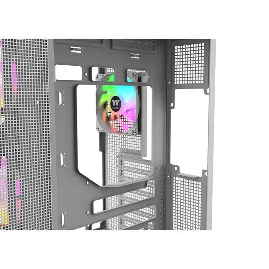 Thermaltake view 380 xl ws argb midi tower behuizing (wit houtkleur | 2x usb-a | 1x usb-c | rgb | tempered glass)