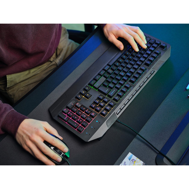 Afbeelding laden in galerijviewer, Trust gxt 836 evocx rgb gaming toetsenbord (zwart, us lay-out (qwerty), membraan, 100%, rgb)
