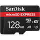 Sandisk microsd express 128 gb geheugenkaart (zwart, class 3 (u3))