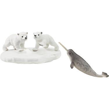 Schleich wild life - ijsberen glijfeestje speelfiguur