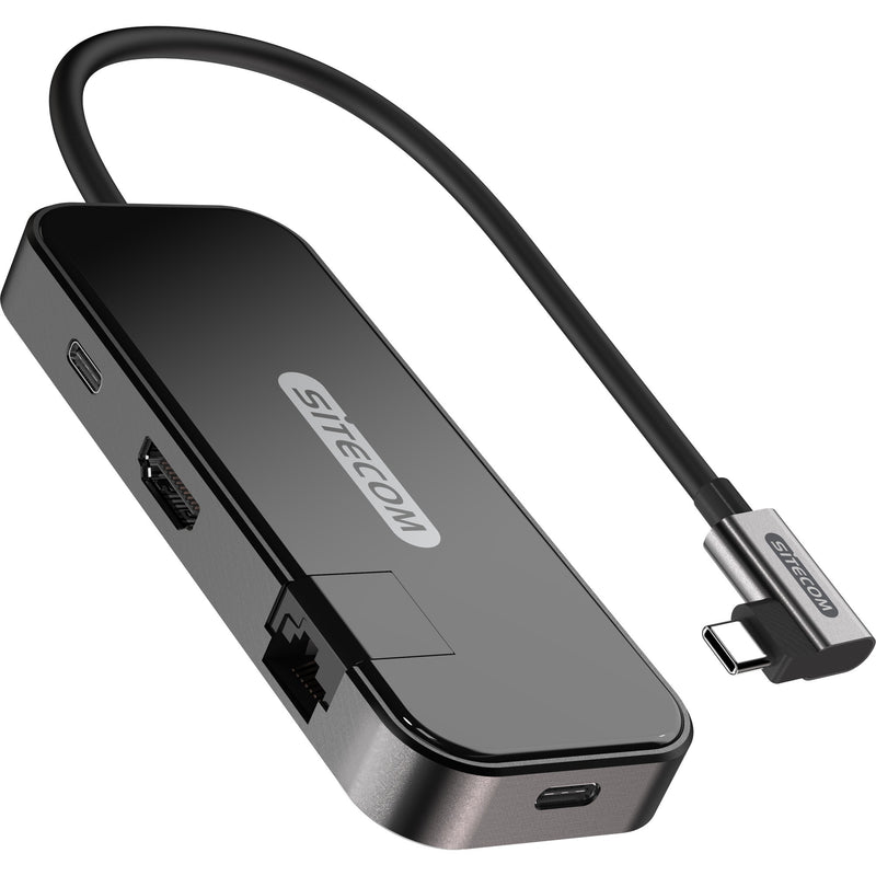 Afbeelding laden in galerijviewer, Sitecom usb-c to hdmi + gigabit lan adapter (zwart)
