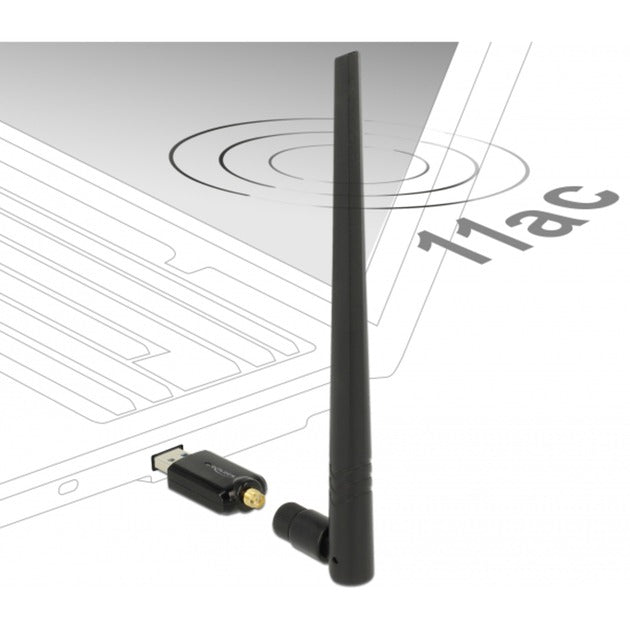 Afbeelding laden in galerijviewer, Delock usb 3.0 dualband wlan stick antenne (zwart)
