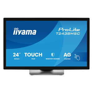 Iiyama prolite t2438msc-b2 23.8 touchscreen monitor (zwart, 1x displayport, 1x hdmi, 2x usb-a, 120 hz)