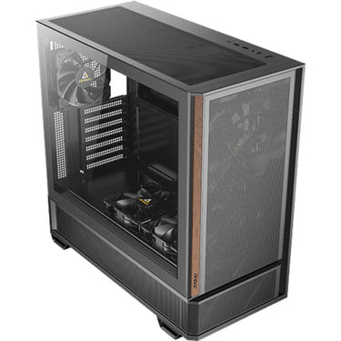 Antec p30 air midi tower behuizing (zwart houtkleur | 2x usb-a | 1x usb-c | tempered glass)