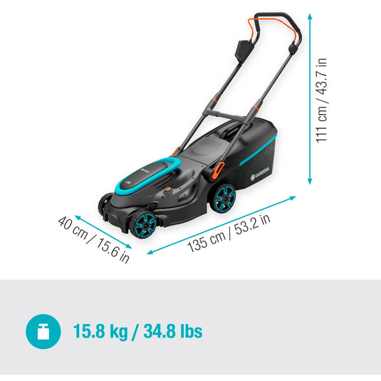 Gardena powermax 37 36v p4a ready-to-use - accu grasmaaier - 37 cm - incl. 2 accu?s