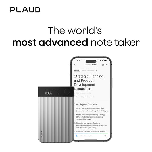 Plaud note pro dicteerapparaat (zilver, 64 gb, bluetooth (ble 5.4), dual-band wi-fi (2.4ghz 5ghz))