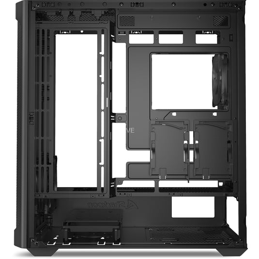 Sharkoon ak4w rgb strip midi tower behuizing (zwart | 2x usb-a | 1x usb-c | rgb | tempered glass)