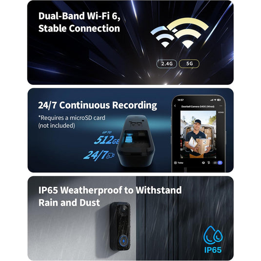 Aqara doorbell camera g400 select wired - 2k deurbelcamera met poe
