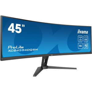 Iiyama prolite xcb4594dqsn-b1 44.5 curved ultrawide monitor (zwart, 1x displayport, 2x hdmi, 1x usb-c, 3x usb-a, 1x rj-45, 165 hz)