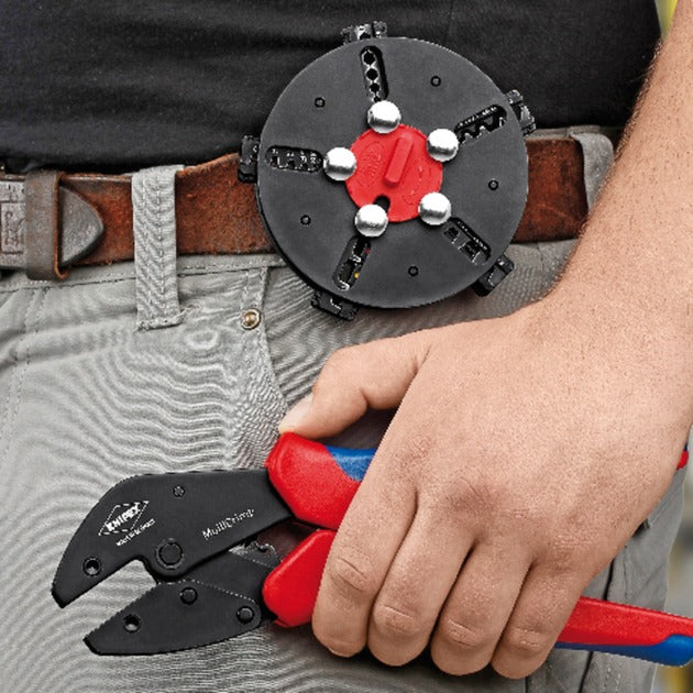 Afbeelding laden in galerijviewer, Knipex multicrimp krimptang 973302 (rood blauw)
