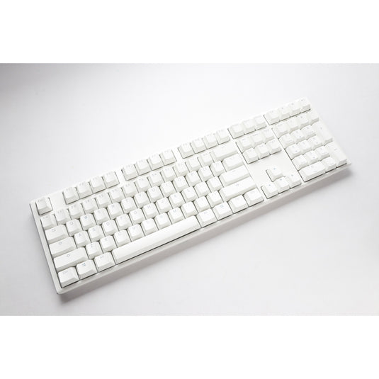 Ducky one 3 classic pure white rgb mechanisch toetsenbord (wit, us lay-out (qwerty), cherry mx silent red, 100%, rgb led, double-shot pbt, hot-swappable, quack mechanics)