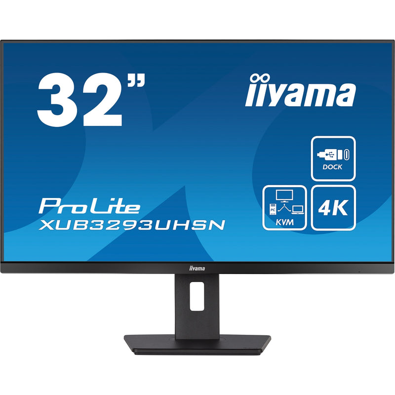 Afbeelding laden in galerijviewer, Iiyama prolite xub3293uhsn-b5 31.5 4k uhd monitor (zwart, hdmi, displayport, 2x usb-a, usb-c, rj-45)
