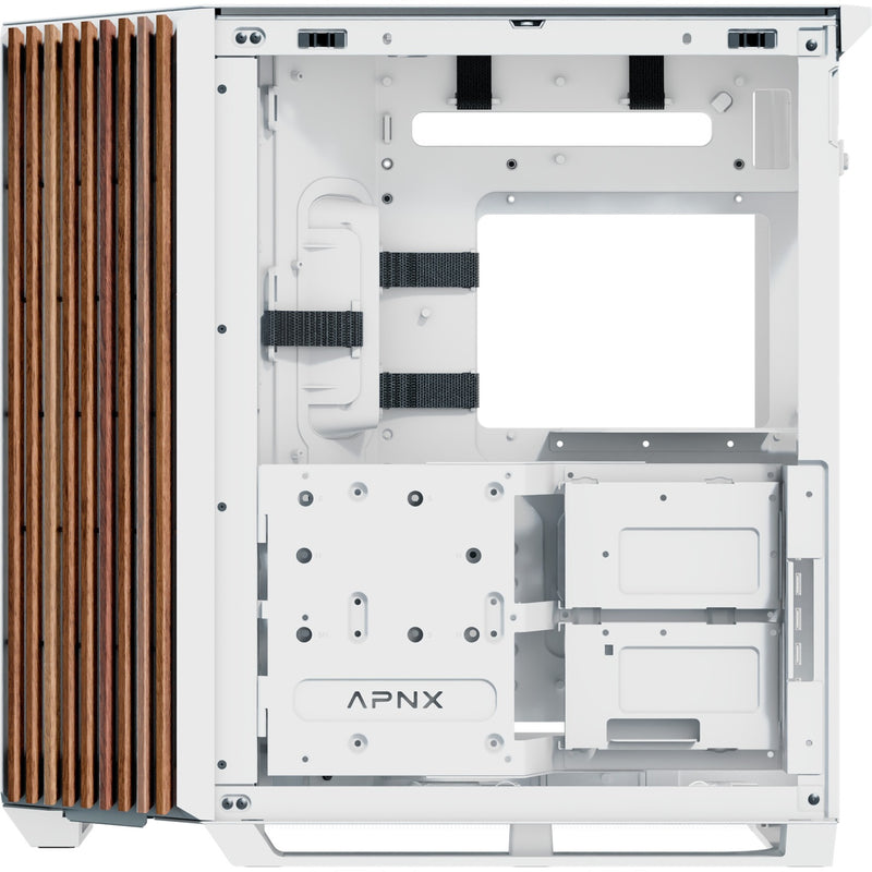 Afbeelding laden in galerijviewer, Apnx v1-w-wt-v1 midi tower behuizing (wit houtkleur | 2x usb-a | 1x usb-c | window)
