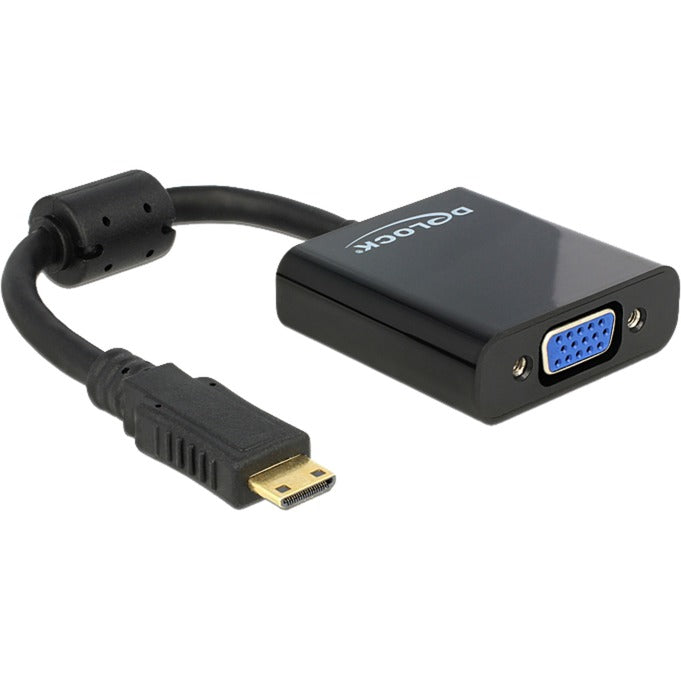 Afbeelding laden in galerijviewer, Delock mini hdmi-c (male) > vga (female) adapter (zwart, 0,24 meter)
