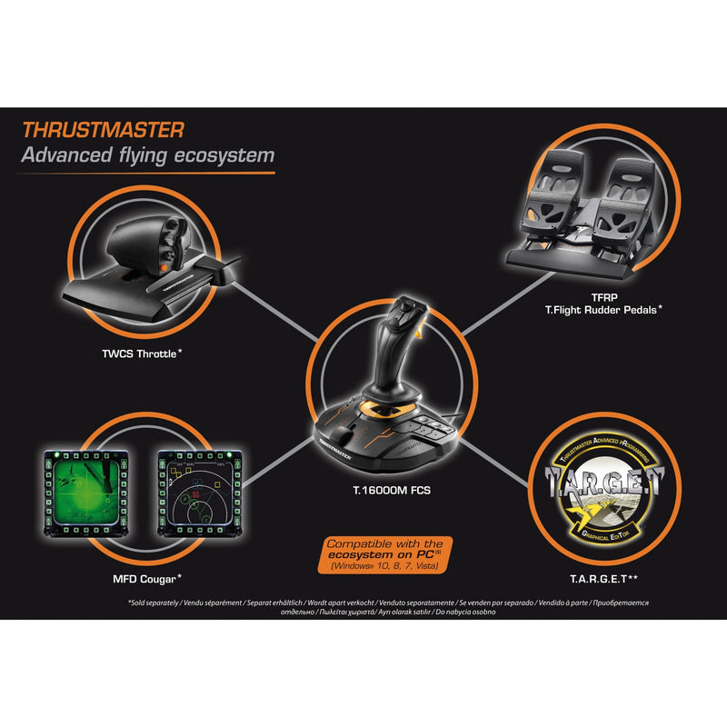 Afbeelding laden in galerijviewer, Thrustmaster t.16000m fcs joystick (zwart oranje, pc)
