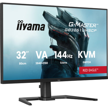 Iiyama g-master red eagle gb3261uhscp-b1 31.5 4k uhd gaming monitor (zwart (mat), 144 hz, hdmi, displayport, usb-c, audio, amd freesync )