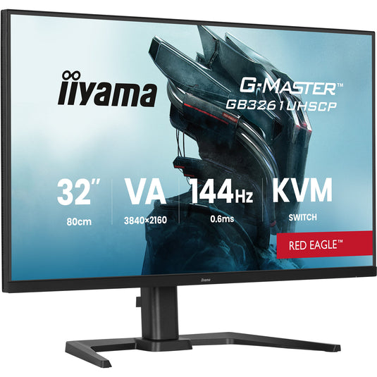 Iiyama g-master red eagle gb3261uhscp-b1 31.5 4k uhd gaming monitor (zwart (mat), 144 hz, hdmi, displayport, usb-c, audio, amd freesync )