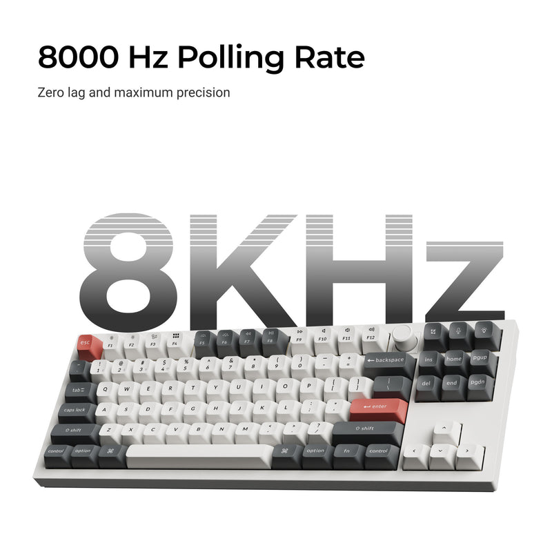 Afbeelding laden in galerijviewer, Keychron q3 ultra-m3 8k wireless custom mechanical keyboard (zwart, us lay-out (qwerty), silk pom brown, 80% (tkl), rgb, hot swap, 8k, 2.4 ghz | bluetooth 5.2 | usb-c)
