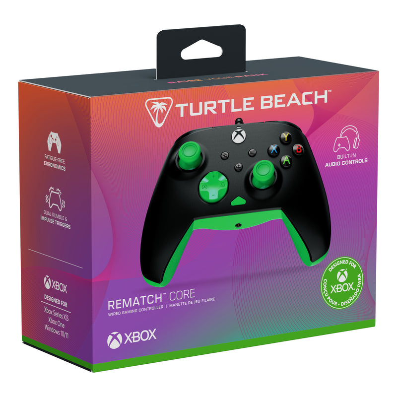 Afbeelding laden in galerijviewer, Turtle beach rematch core bedrade controller (zwart groen, xbox serie x|s, xbox one, pc)
