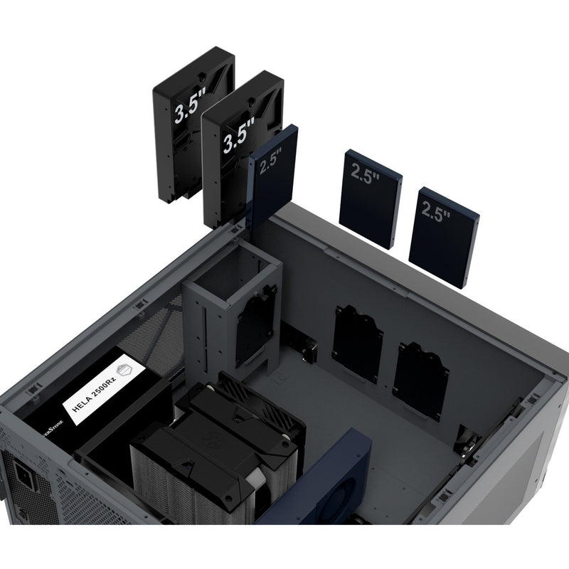 Afbeelding laden in galerijviewer, Silverstone crown 04 htpc behuizing (donkergrijs | 4x usb-a | 1x usb-c)
