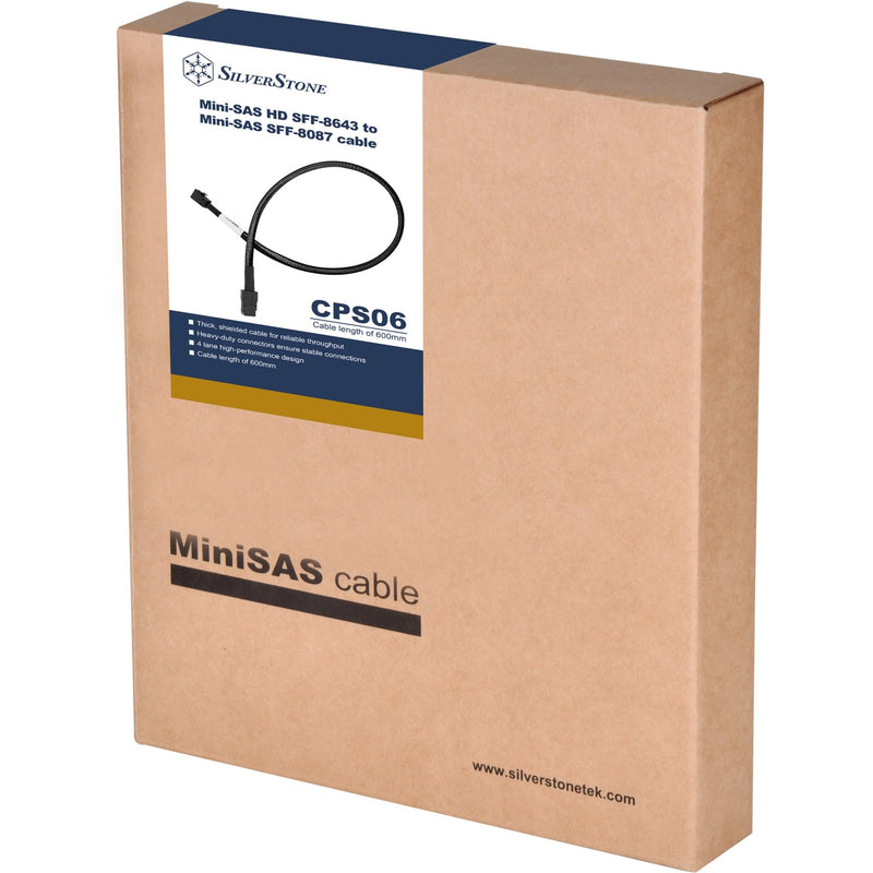 Afbeelding laden in galerijviewer, Silverstone mini-sas-adapterkabel sff 8643 naar sff-8087 (zwart, 60cm)
