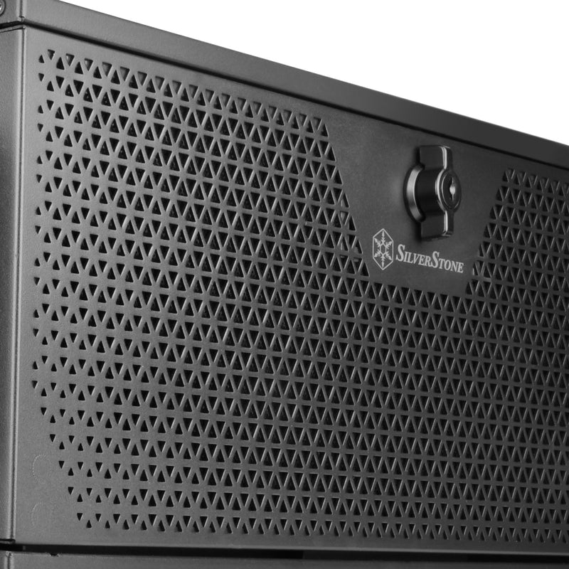 Afbeelding laden in galerijviewer, Silverstone rm44 rack behuizing (zwart | 4u | usb type-c | 2x 80mm casefan inbegrepen)
