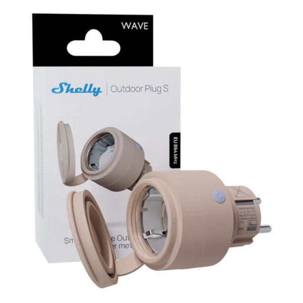 Afbeelding laden in galerijviewer, Shelly wave outdoor plug s lr (eu) stekkerdoos (beige, z-wave)
