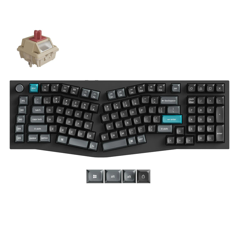 Afbeelding laden in galerijviewer, Keychron q13 ultra-m1 8k wireless custom mechanical keyboard (zwart, us lay-out (qwerty), silk pom red, 96%, rgb, hot swap, 8k, 2.4 ghz | bluetooth 5.2 | usb-c)
