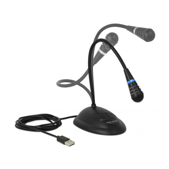 Afbeelding laden in galerijviewer, Delock usb gooseneck microphone microfoon (zwart)

