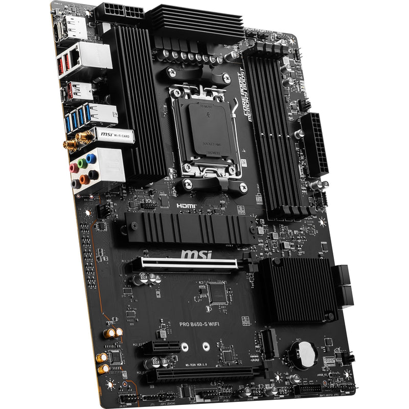 Afbeelding laden in galerijviewer, Msi pro b650-s wifi socket am5 moederbord (zwart, raid, 2.5 gbe-lan, wi-fi 6e, bt, sound, atx)
