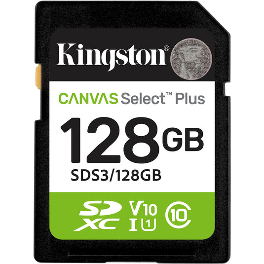 Kingston canvas select plus 128 gb sdxc geheugenkaart (uhs-i u1, class 10, v10)