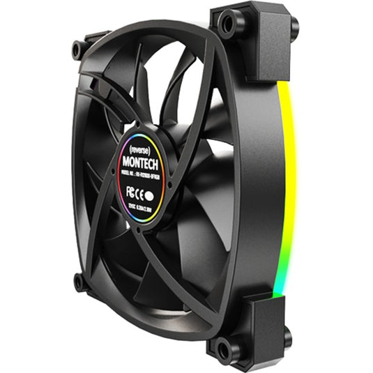 Montech rx120 pwm rgb case fan (zwart, 120 x 25 x 120 mm, 3-pin argb)